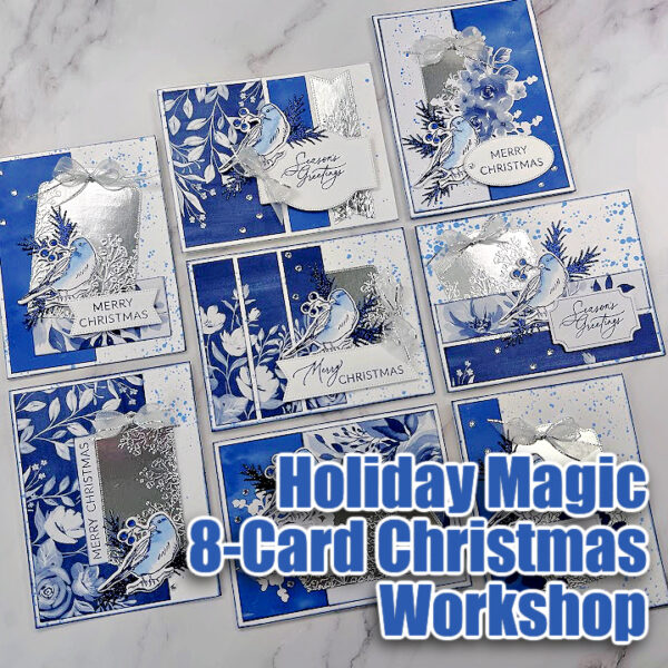 Christmas Card Workshop with Beautiful Blues Kit – Make Up to 24 Cards
